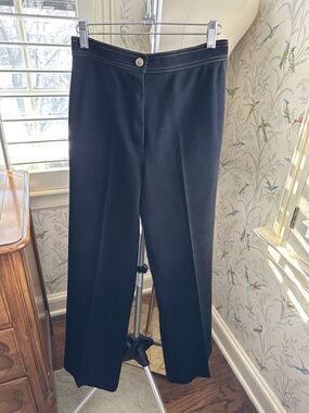 Vintage Wool Pants Womens 27x30 Act III Black Trousers 80s High Waist USA